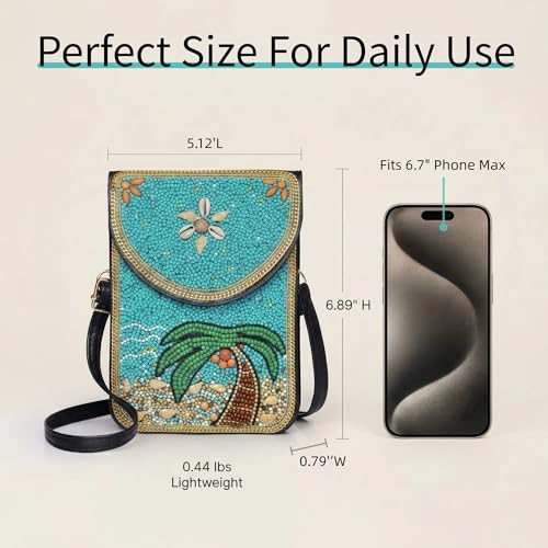 Image of Small Crossbody Bags for Women Designer Cell Phone Bag Boho Shoulder Wallet Purse