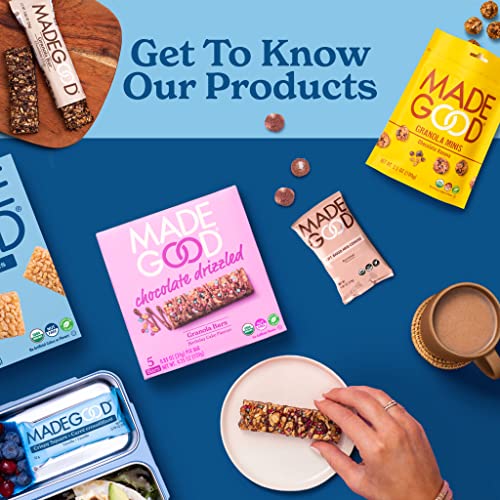 Madegood Vanilla Chocolate Drizzled Granola Bars - Gluten Free Granola Bar Snacks - 6 Boxes, 30 Ct #TOP5