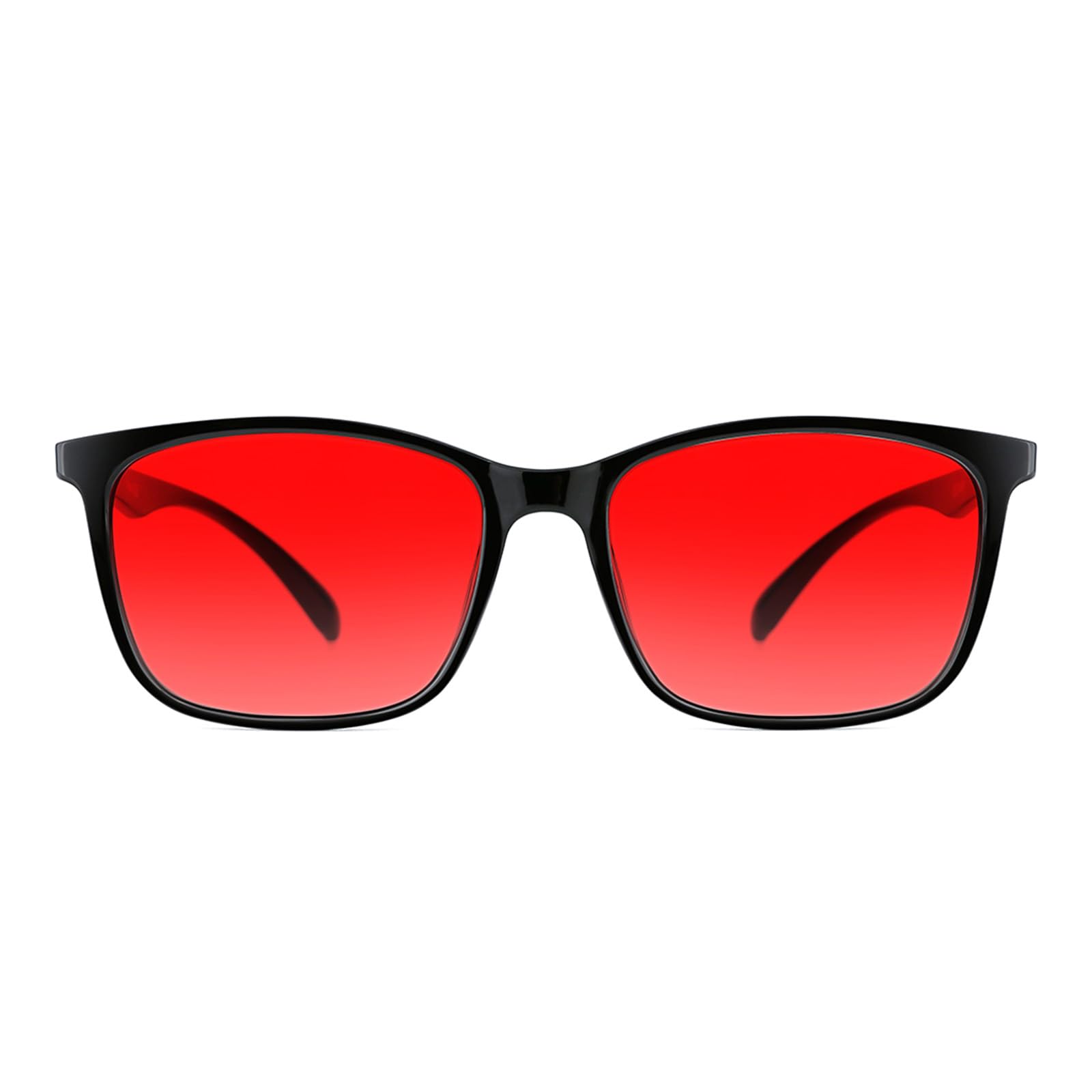 TIJN Sleep Glasses for 99.9% Blue Green Light Blocking Dual AR Coatings Red Lens for Computer Gaming Reduce Eyestrain, TR90, Black