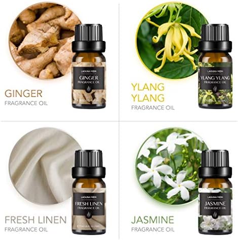 Lagunamoon TOP 16 Fragrance Oils Gift Set Aromatherapy Premium Grade Oils Kit Fragrance Oils for Candle Making, Soap Making, Diffuser, Perfume, Bath - 10ml/Bottle