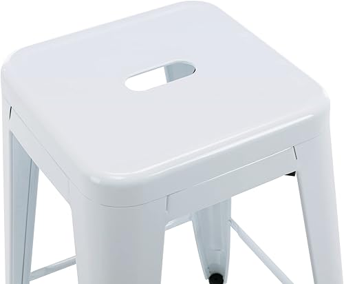 Miniatura 140 de Vogue Furniture Direct Taburetes de bar de metal de 24 pulgadas, taburetes de bar de altura de mostrador, taburetes apilables para interiores y