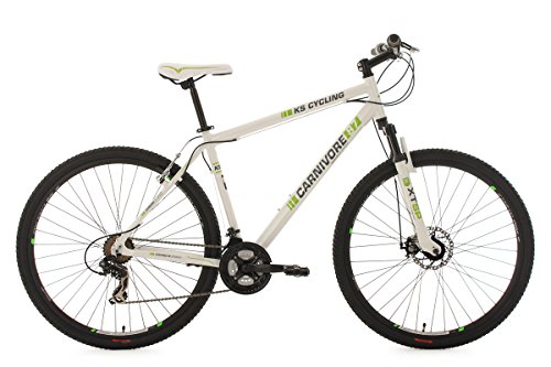KS Cycling Carnivore - Bicicleta de montaña, chasis hardtail, marco de aluminio RH, 51 cm, color blanco y verde