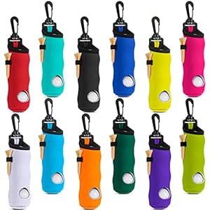WILLBOND 12 Pcs Golf Ball Tee Holder Neoprene Pouch Golf Ball Carry Bag Multicolor Portable Accessories for Man Woman