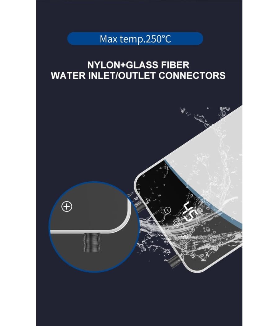 Trade Shop - Scaldabagno Boiler Elettrico Caldaia Acqua Calda Istantanea con Dispaly Touch -