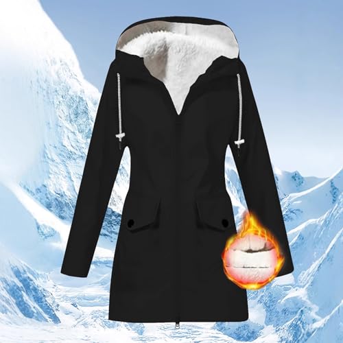 Womens Raincoats Waterproof with Hood Fleece Lined Plus Size Outdoor Windbreaker Rain Coats Winter Jackets Fashion Clothing2