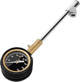 Däcktrycksmätare Med Dubbla Huvuden 160 PSI Heavy Duty Lastbil Lufttrycksmätare Mekanisk Däckmätare Glöd I Mörkret