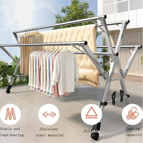 Étendoir à linge pliable à roulettes pour optimiser votre intérieur