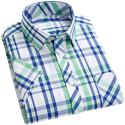 Chemise d'été ample en coton pour homme Pohullan taille grande décontractée