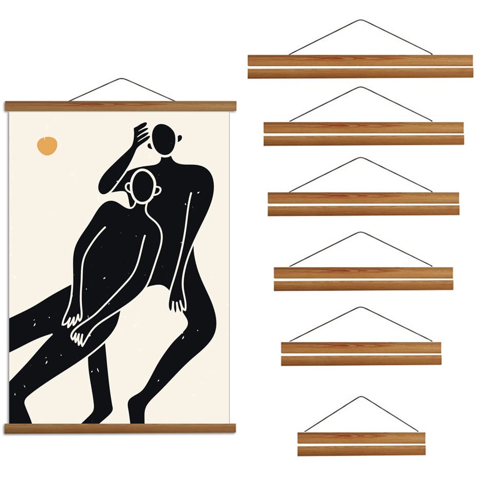 Bilderrahmen 21-100 cm Teak Kiefernholz Magnetischer Bilderrahmen Holz Bilderrahmen Malerei Leinwand Posterrahmen Leinwandrahmen Kunst Aufhänger Fotorahmen (Color : Gold, Size : 100cm)