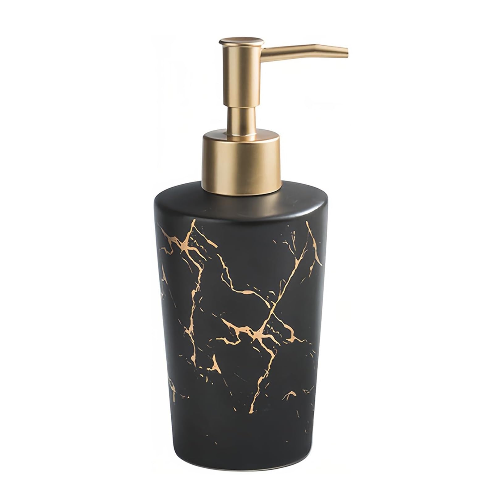 Friendshiphome Black Dish Ceramic Soap Dispenser Lotion For Bathroom Vanity Countertop For Kitchen Bathroom Stuff(Black)