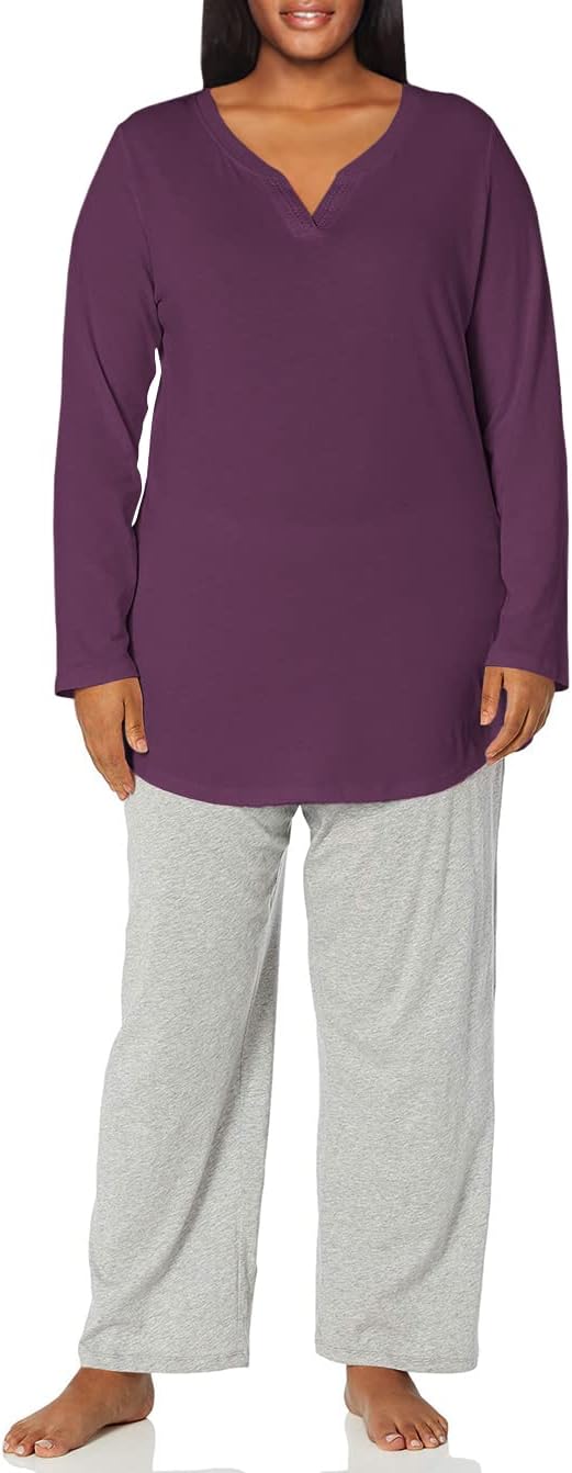 Just My Size Women's Plus-Size Split Neck Tunic