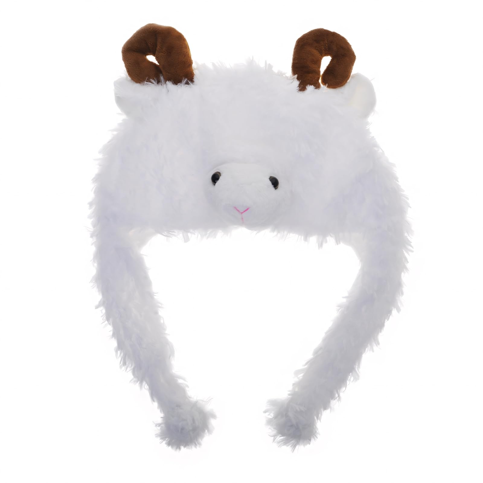TOPTIE Animal Cosplay Hat With Ear Flap Funny Animal Shaped Hood Cap Fancy Dress Hat- White Sheep
