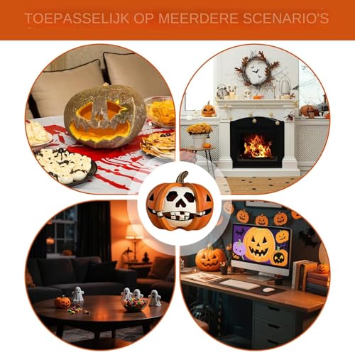 Decoración de esqueleto de calabaza para interiores y exteriores 5