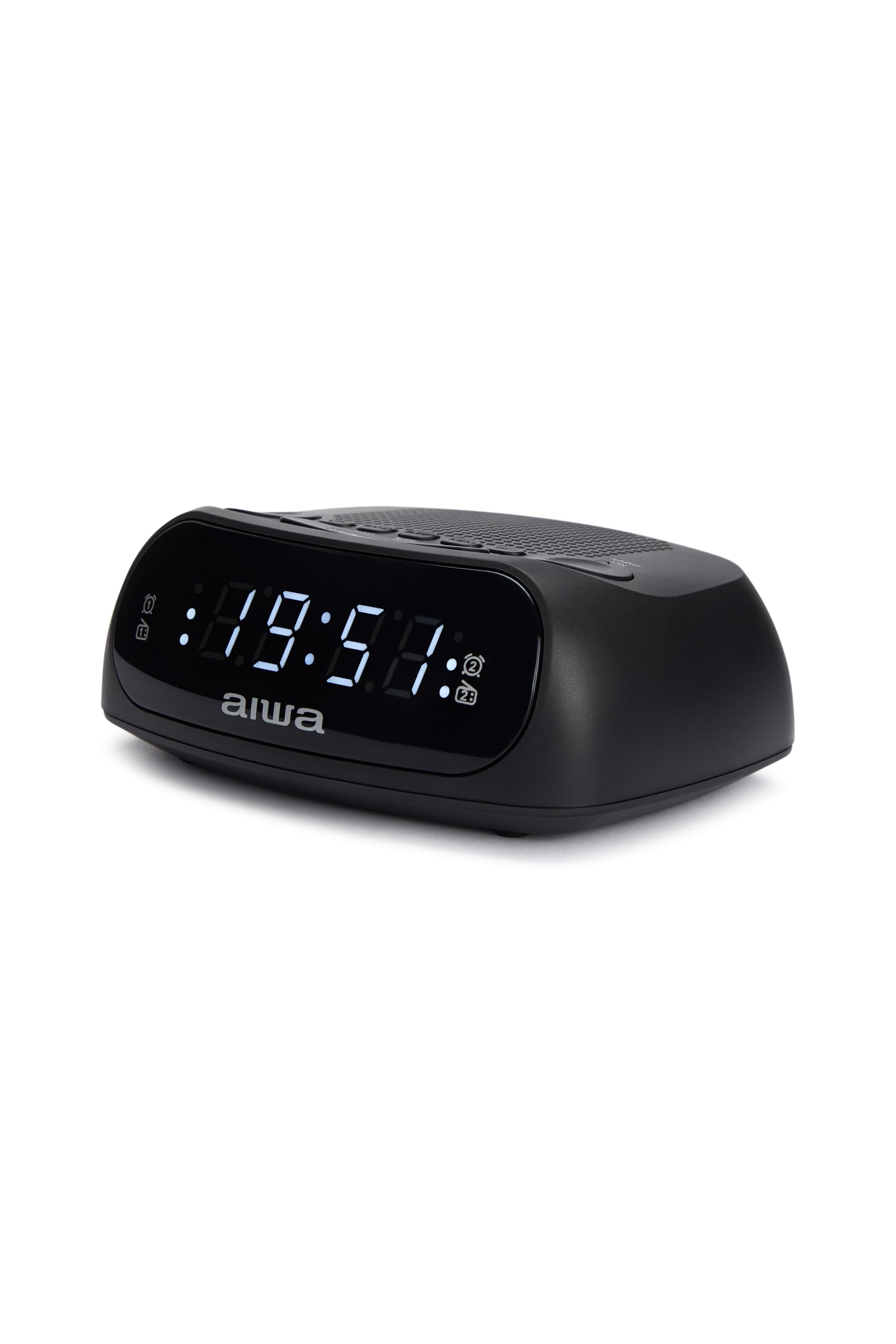 Aiwa CR-09J Radio Reloj Despertador con Doble Alarma, Am/FM PLL con Display LED DE 0,6"