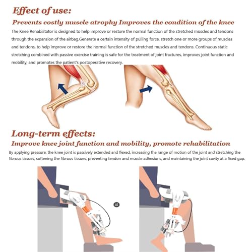 Emiplegia - Dispositivo di riabilitazione per esercizi post-operatori per articolazione del ginocchio e arti inferiori, dispositivo flessibile per esercizi con angolo regolabile da 10° a 140°