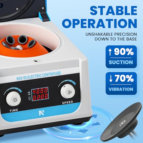 NEWTRY Centrifuge Machine, 15ml x 6 Electric Benchtop Centrifuges for PRP, Digital Display Desktop Lab Centrifuge, 4000r/min (Max. 2156xg) Timer 1-60min