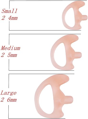 Miniatura 2 de AIRSN Earmold - Kit de audio de repuesto para auriculares Motorola Kenwood de dos vías, tubo de bobina acústica de aire (rosa, 3 pares, pequeño,
