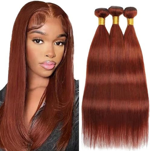 Human Hair Bundles 20 22 24 Inch 3 Bundles Straight Human Hair Braiding Hair No Weft Bulk Human Hair for Boho Braids for Braiding Hair Extensions Wet and Wavy 33#
