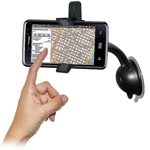 Amzer AMZ94137 Lighter Socket Phone Mount with Charging and Case System for LG Spectrum VS920 - Car Mounts - Retail Packaging - Black