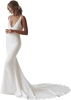 Lace Wedding Dresses for Bride Simple Spaghetti Straps Chiffon Bridal Ball Gowns with Slit - Buy now