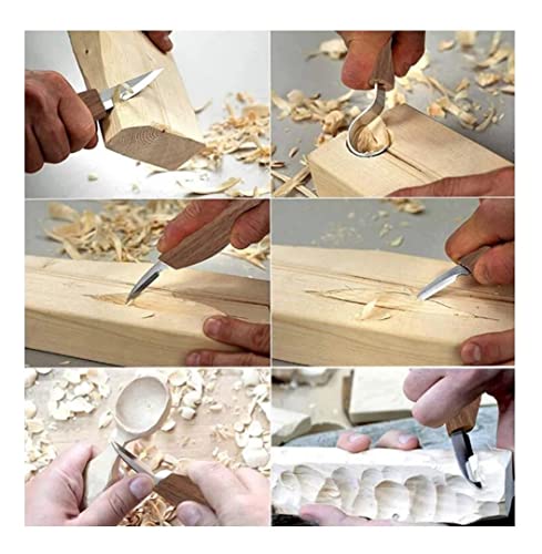 LFORT Conjunto De 7 Peças De Faca Para Entalhar Nogueira, Raspador De Madeira Ferramentas Para Escul
