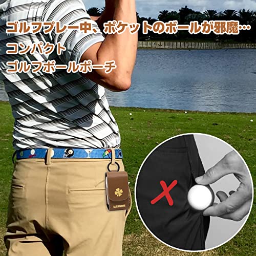 ゴルフバッグゴルフ ポーチ 高級レザー製 軽量 ゴルフボール