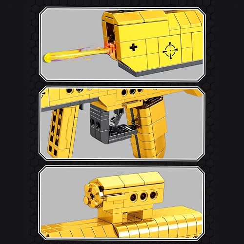 Image of 3-in-1 Military Blaster Building Blocks Toy Gun Set (320 PCS) | Submachine Gun, Gold Desert Eagle & Sniper Rifle Models | STEM DIY Construction Set for Kids | Compatible with Major Brands