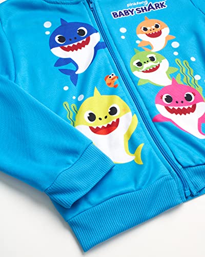 Nickelodeon Boys' 3 Piece Sweatsuit Set – Jogger Pants, Zip Up Hoodie Sweatshirt, And T Shirt (2T-7), Size 6, Do Shark/Blue/Grey #TOP2