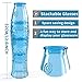 MDLUU Fish Design Tumbler Glasses, Stackable Drinking Glasses, Colored Glass Beverage Cups, Nautical Glassware for Gift, Set of 4 (Blue)
