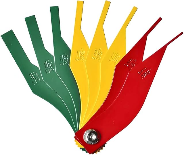 XINLIYA Car Brake Lining Thickness Gauge, 8-Piece SAE & Metric Vehicles Tire Thread Depth Gauge, Automotive Brake Pad Measure Tool Accessories, Universal for SUV, Truck, RV