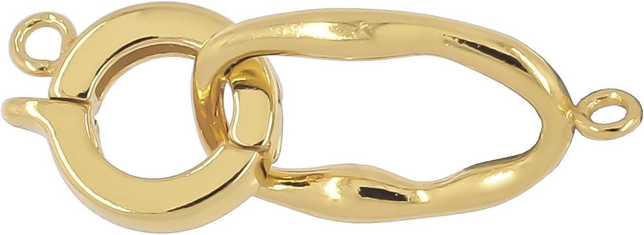 Sterling Silver Hook & Eye Hinged Link Clasp for Necklace/Bracelet, Gold Plated