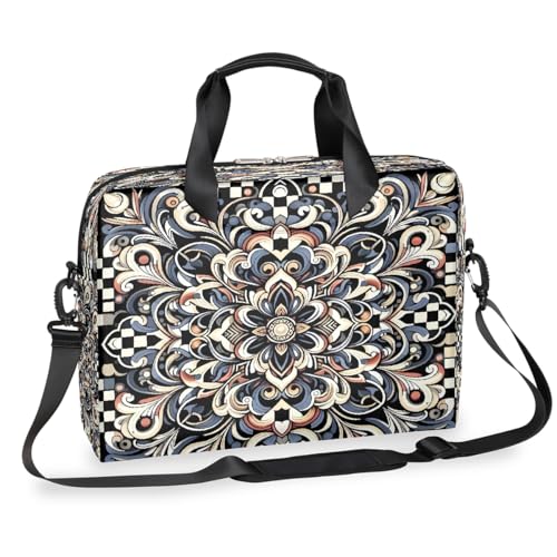 Bolso maletín para portátil Bohemia Retro Flowers 16 pulgadas miniatura 1
