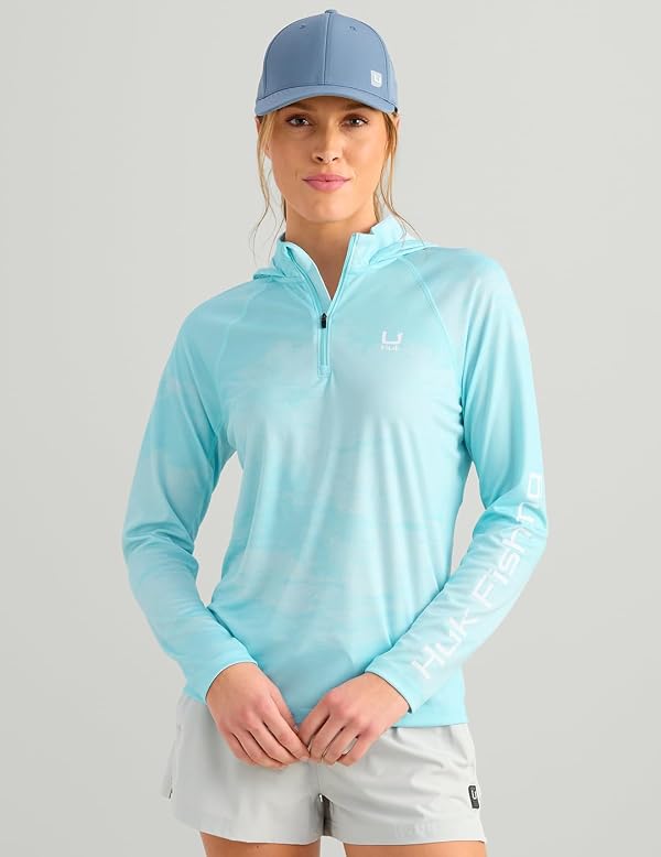 HUK Womens Icon Hoodie, Fishing Shirt with Sun Protection, Caicos, Medium by HUK - Used condition - Image 2