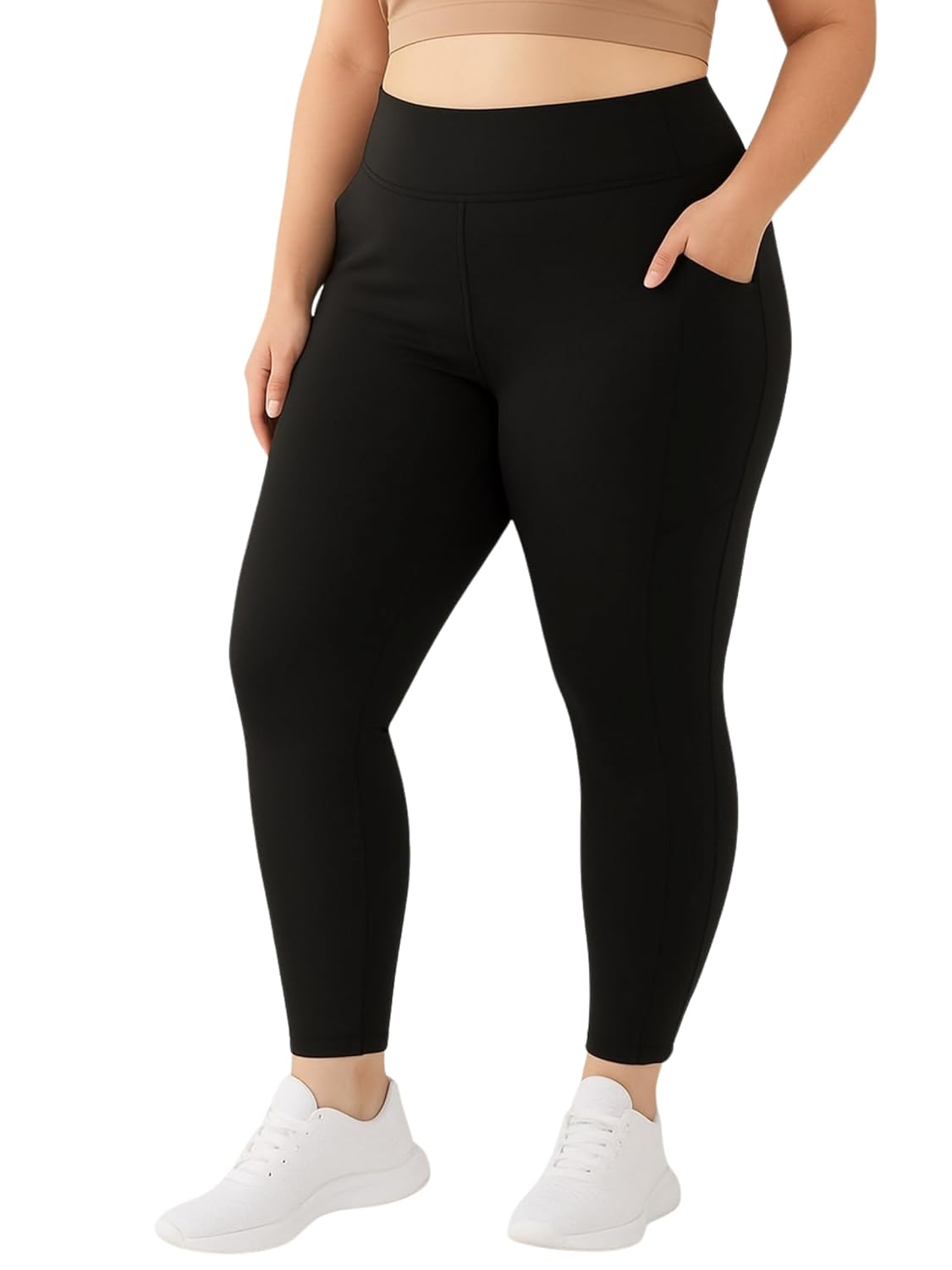 BLINKIN Plus Size Gym Pants for Women’s Workout – The Ultimate Yoga Pants | Workout Lowers | Gym Track Pants for Women with Side Pockets (plus-033)