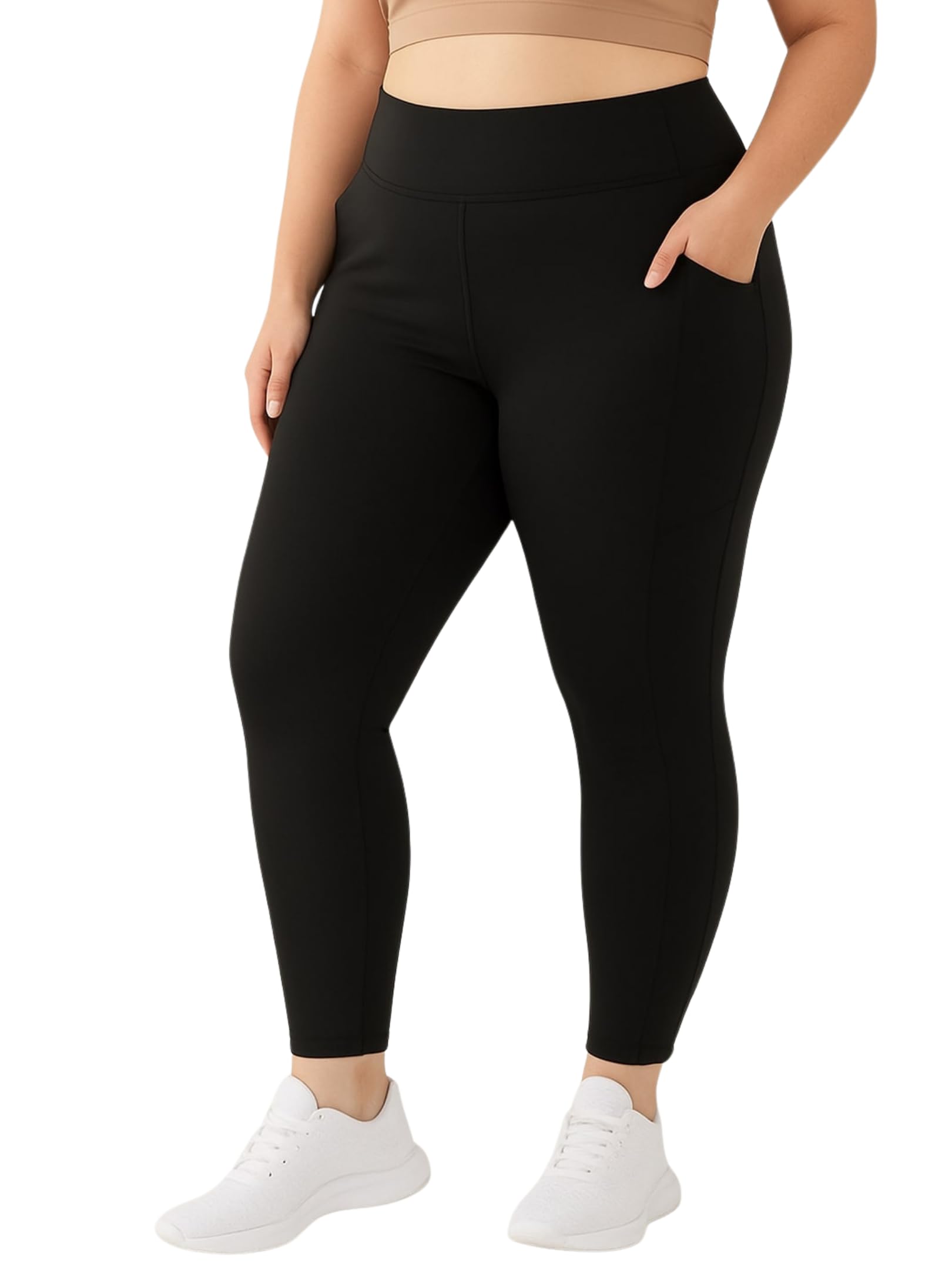 BLINKIN Plus Size Gym Pants for Women's Workout - The Ultimate Yoga Pants | Workout Lowers | Gym Track Pants for Women with Side Pockets (plus-033)