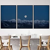 3 Piece Framed Canvas Wall Art Lunar Canvas Prints Home Artwork Decoration for Living Room,Bedroom - 16