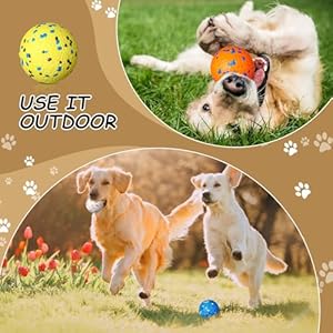 4 Pcs Dog Tennis Balls for Aggressive Chewers Indestructible Dog Toys for Teething Durable Puppy Chew Toy Floating Dog Pet Fetch Toy Ball for Large Medium Small Dog (4 Colors, 2.76″)