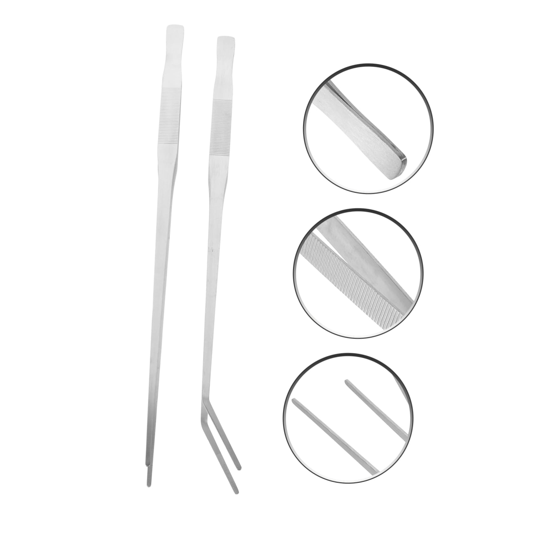 WOONEKY 2piezas Pinzas Metálicas Extralargas Para Reptiles Alimentación Acuario Hechas De Inoxidable