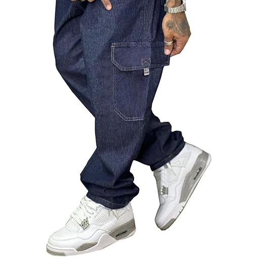 Calça Cargo Jeans Elástico E Cordão Na Cintura Bolsos Laterais