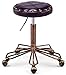 Stołek Barowy na Kółkach Przenośny stołek kosmetyczny na koła, stołek przemysłowy z czarnym skórzanym siedzeniu skórzanym, regulowaną wysokość 45-59 cm, podtrzymywanie wagi 160 kg, regulowany stołek d