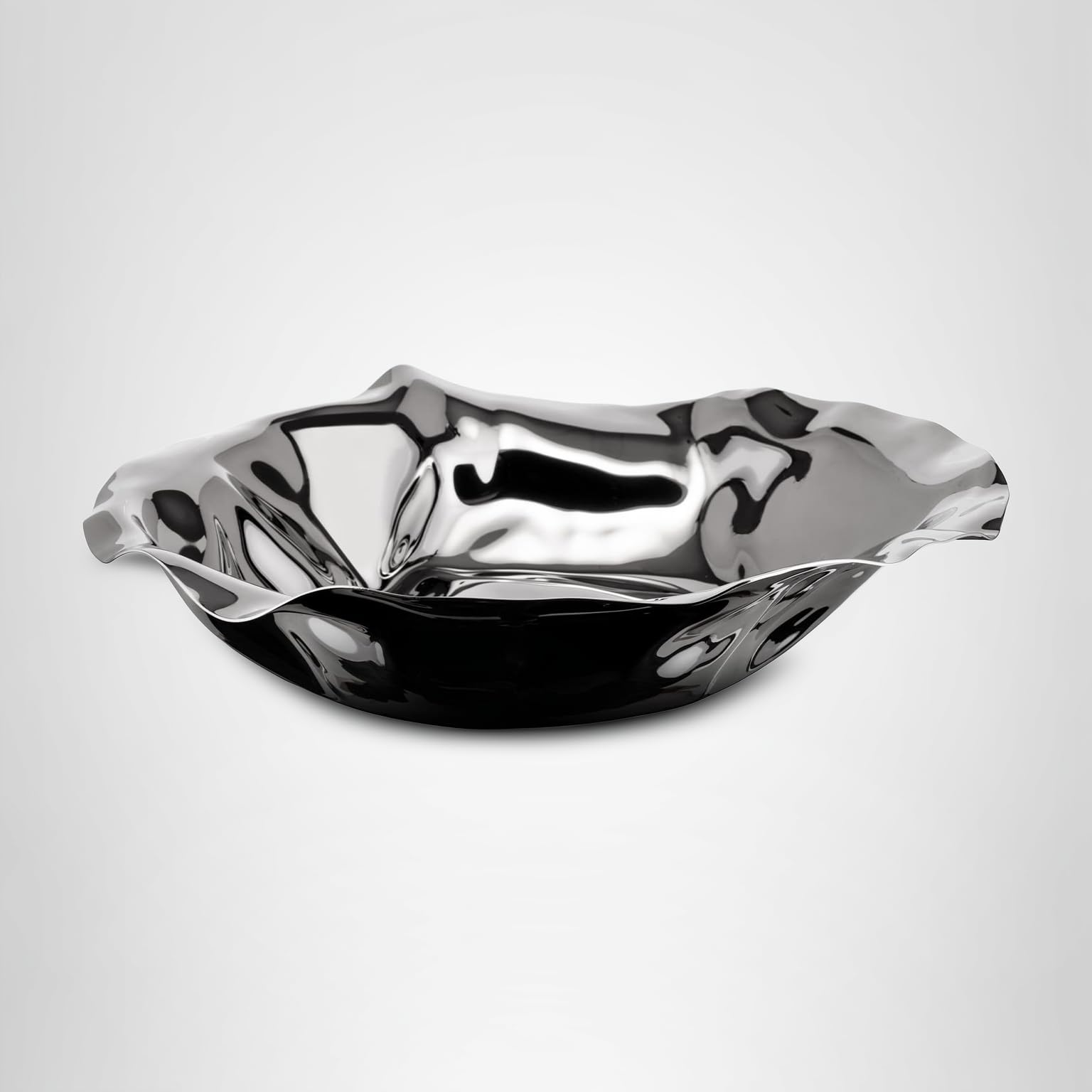 Alessi Sarria fruit bowl, Steel, 27cm x 7.5cm x 30cm, Silver