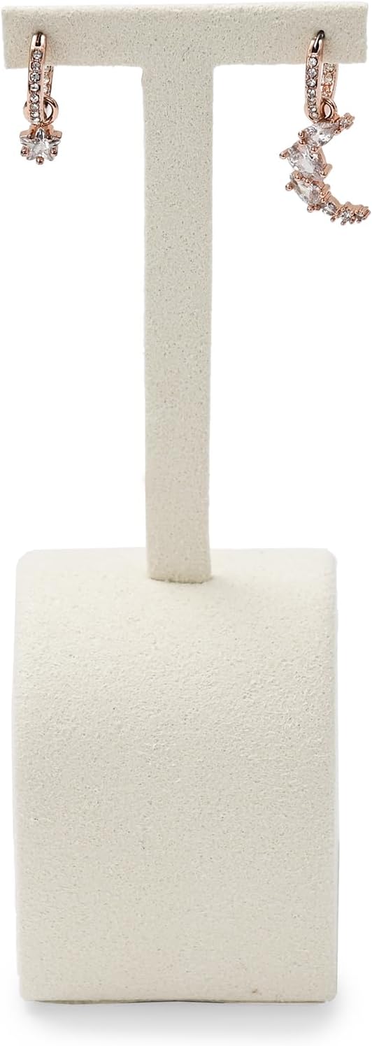 Beige Microfiber Small Earring Display Stand