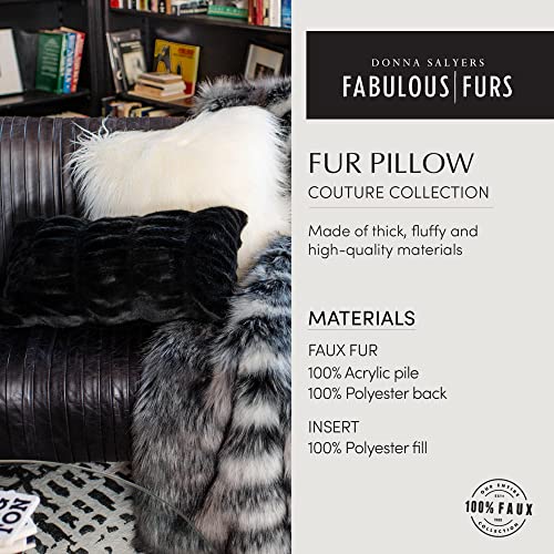Fabulous-Furs Donna Salyers Mink Faux-Fur Throw Pillow, Plush Accent Pillow, 24X24 In, Onyx Mink #TOP3