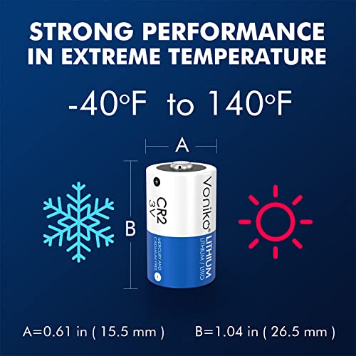 Voniko Cr2 3V Lithium Batteries (4-Pack), Cr2 3 Volt High Power Lithium-Battery 10 Years Shelf Life – For Video And Photo-Cameras, Equipment-Lighting, And More #TOP3