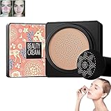 Wonderninelife Beauty Cream, Air Cushion Cc Cream, Beauty Cream Base, Water Feeling Flawless BB Cream Moisturizing Oil Control, Lightweight & Smoothing Natural Concealer 2 Colors (Nature)