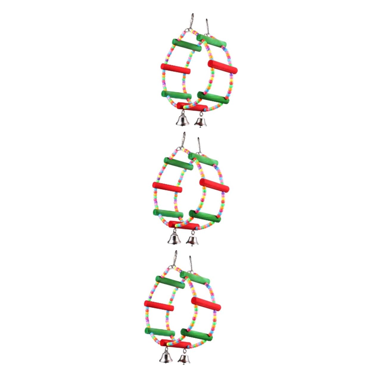 Yardwe 3piezas Juguete De Madera para Pájaros Rueda De Ferris Beads para Periquitos y Agapornis Estimula El De Suspender