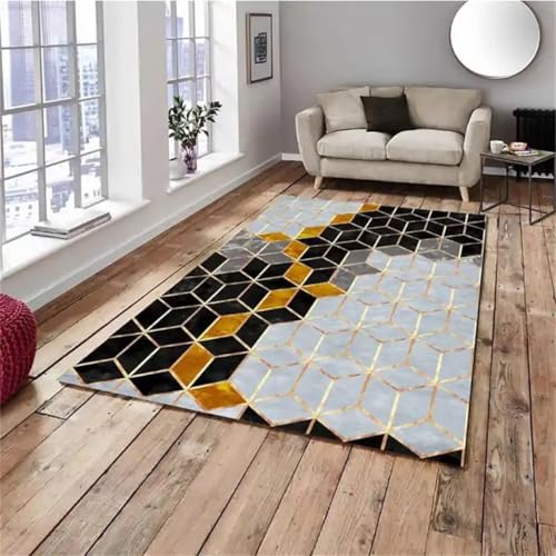 Carpette chambre 50x80cm et tapis de salon coloré géométrique durable - 2