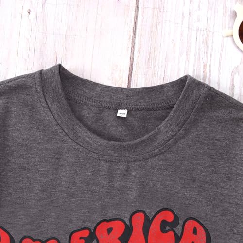 IZYJOY Boys Girls 4th of July Shirts America Letter Print Patriotic T-Shirt Little Kids USA Flag Short Sleeve Tee Tops3