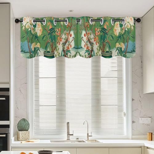 Cenefa de cocina de estilo chinoiserie verde Ming, juego de 2 paneles de 52 x 18 pulgadas 2