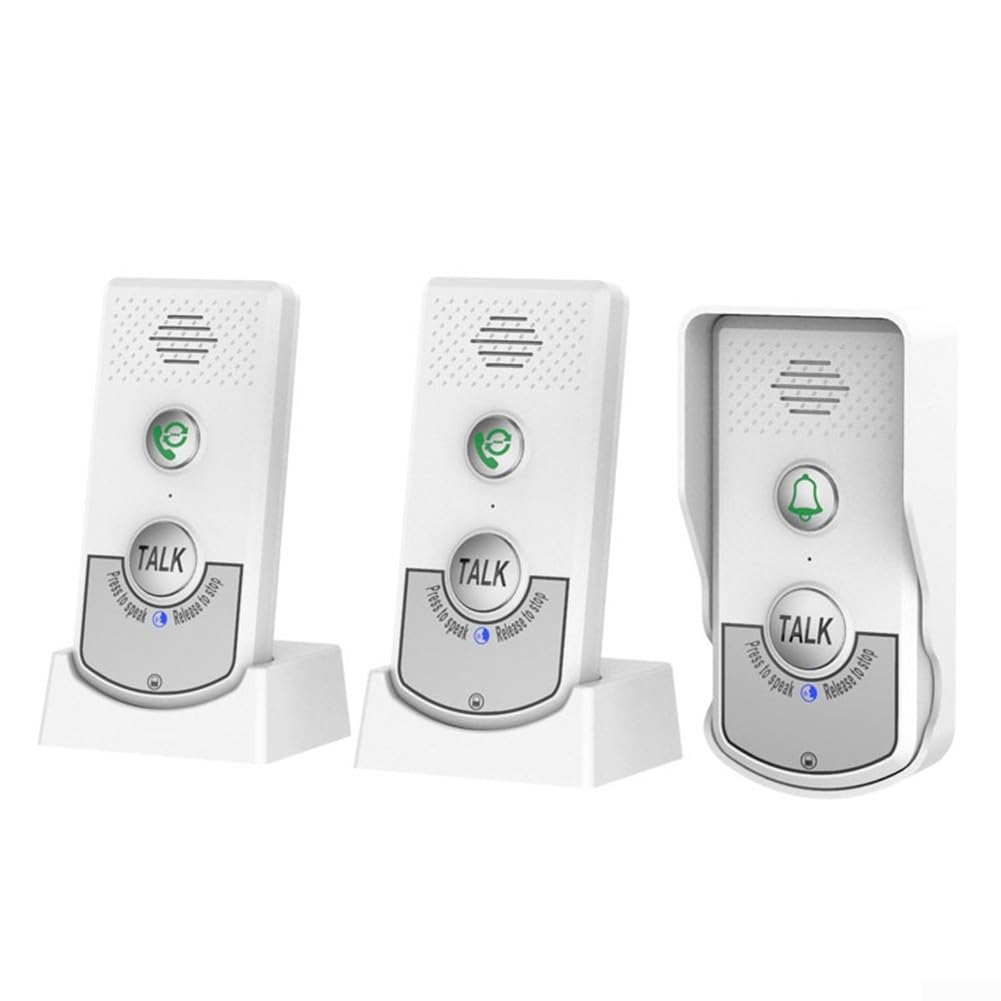 Sistema di citofono senza fili con 2 unità interne, portata 1000 m e funzione interfono, dispositivo esterno resistente alle intemperie per condomini e ville